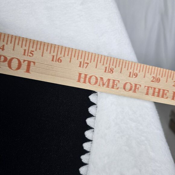 Button-Up Cardigan Women's Medium Front Pockets Black with White Contrast Trim - Picture 8 of 8